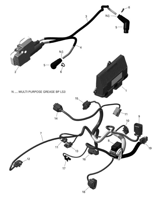 SPARK PLUG CABLE, 570 MM, PTO SIDE – 420464166
