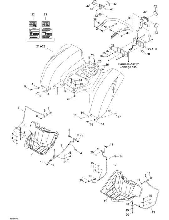RH FOOT PROTECTOR SUPPORT, EXTERIOR – 705000117