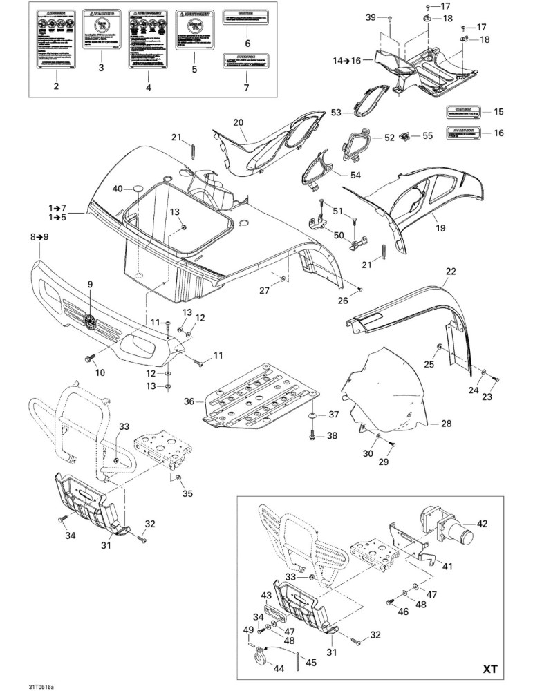 RH REAR GRILL, BLACK – 705000366