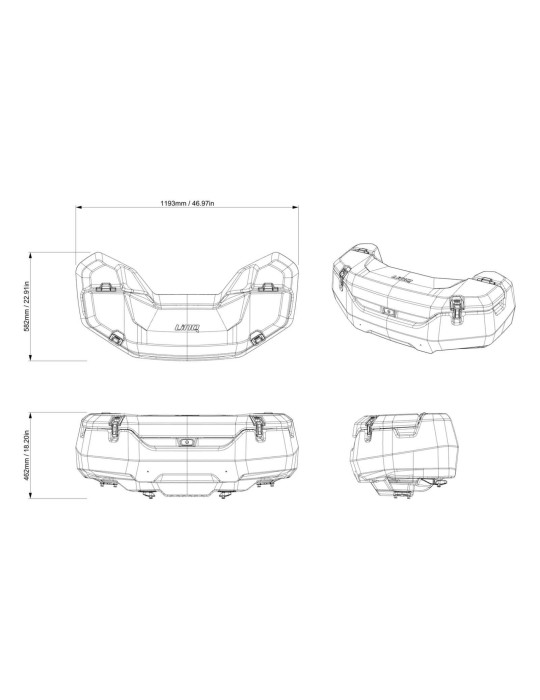 BOX_STORAGE REAR KIT LINQ – Can-Am Outlander LinQ 30 US Gal (139 L) Trunk Box – 715009472