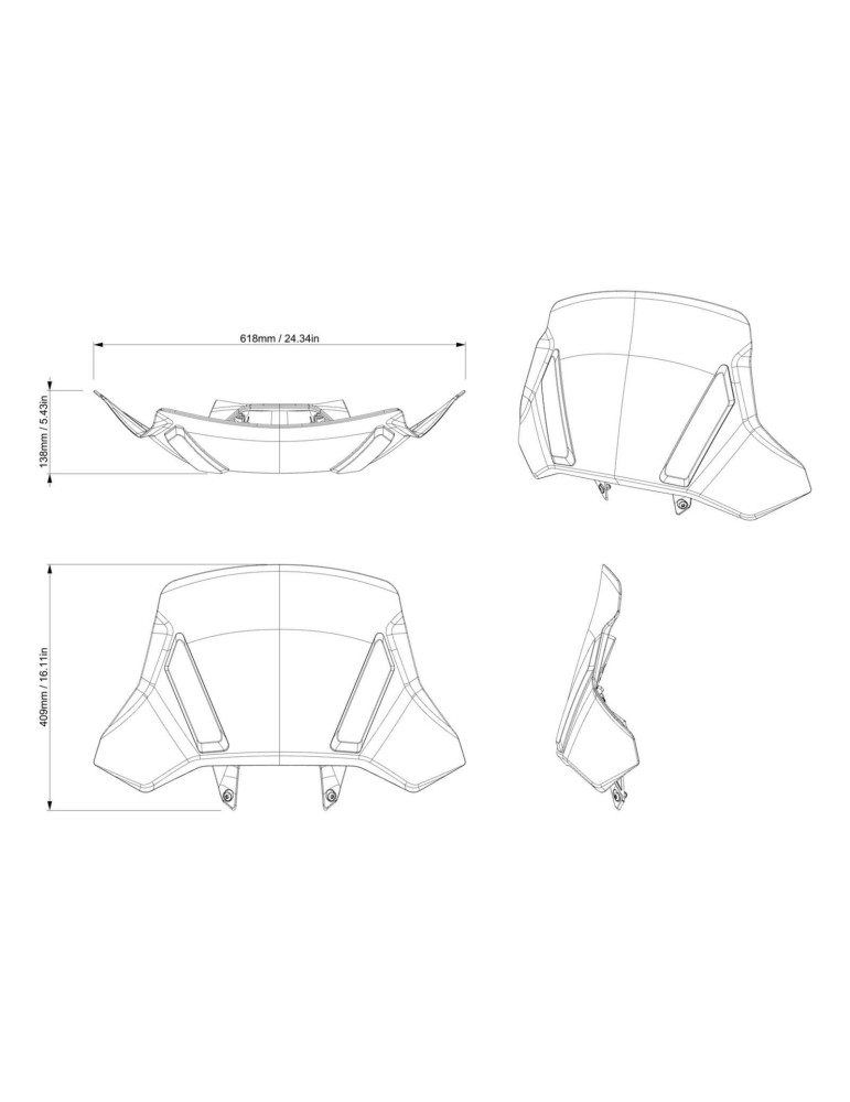 WINDSHIELD_HIGH KIT – Can-Am Outlander Adjustable Adventure Windshield – 715009453