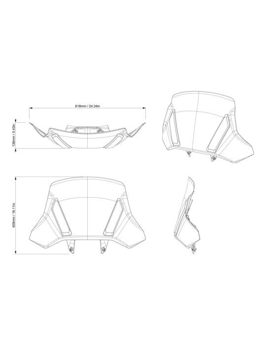 WINDSHIELD_HIGH KIT – Can-Am Outlander Adjustable Adventure Windshield – 715009453