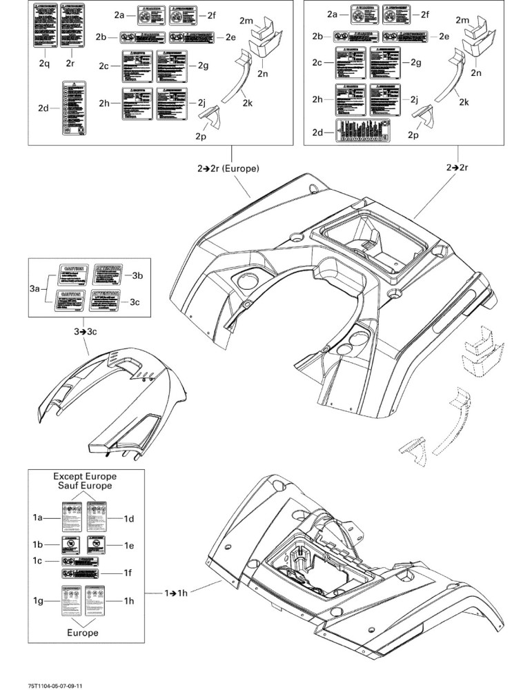 REAR FENDER KIT, GREY – 715001162