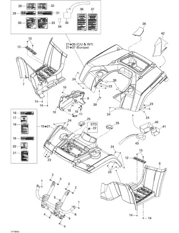 REAR FENDER KIT, YELLOW – 703500563 / 715000781
