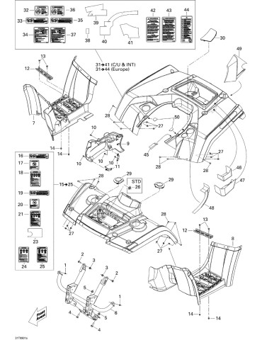 REAR FENDER KIT, YELLOW – 715000781
