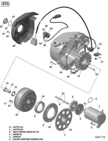 MAGNETO FLYWHEEL 650W – 420685640 / 703501265