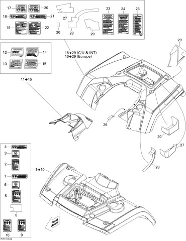 REAR FENDER KIT, YELLOW – 715000795