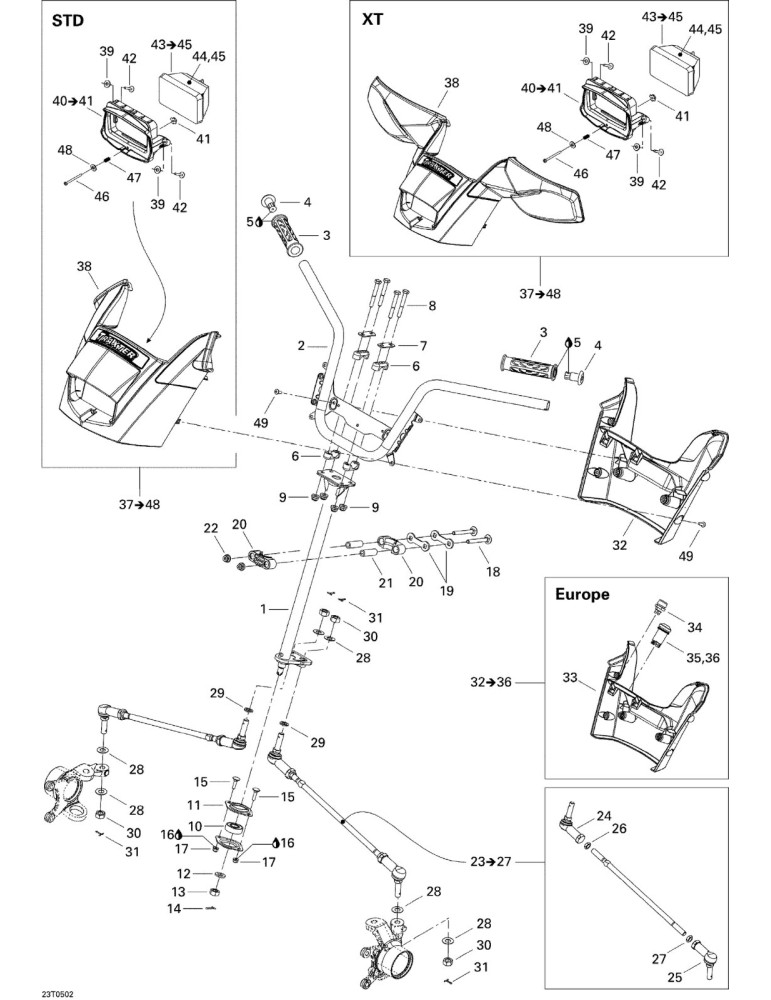 FRONT STEERING COVER ASS Y – 709400334